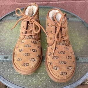 UGG Neumel Embossed Logo Ankle Chukka Boots Size 7 Women’s